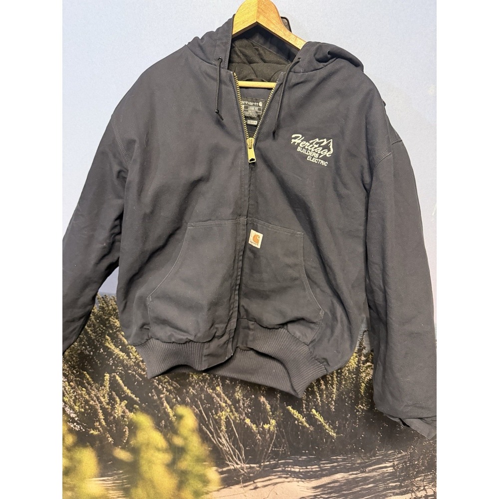 Mens Carhartt Quilted Canvas Jacket Coat Size XL  Co. Logo Loose Fit